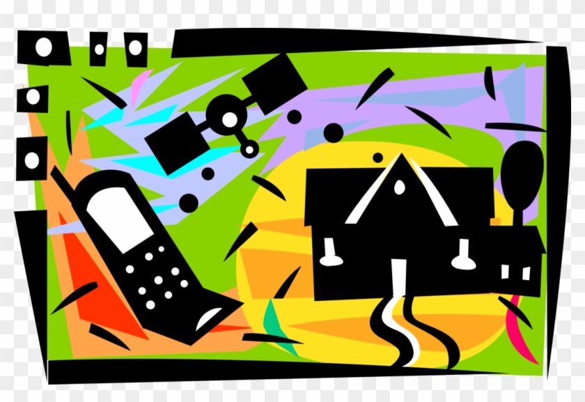 Cellular Phone Home Satellite Image Illustration Of - Cellular Phone Home Satellite Image Illustration Of #1611398
