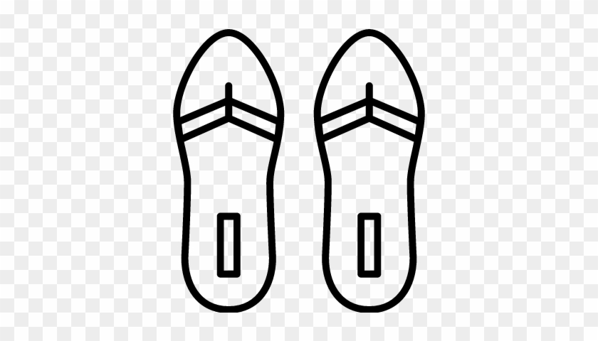 Sandals Pair Top View Outline Vector - Sandals Pair Top View Outline Vector #1611511