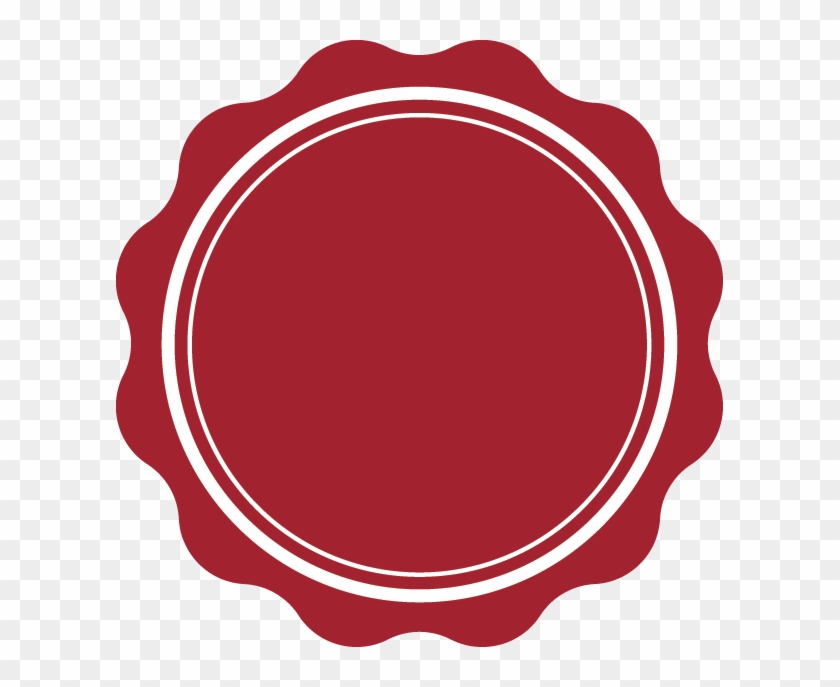 Red Round Wave Outline Banner - Circle #1612573