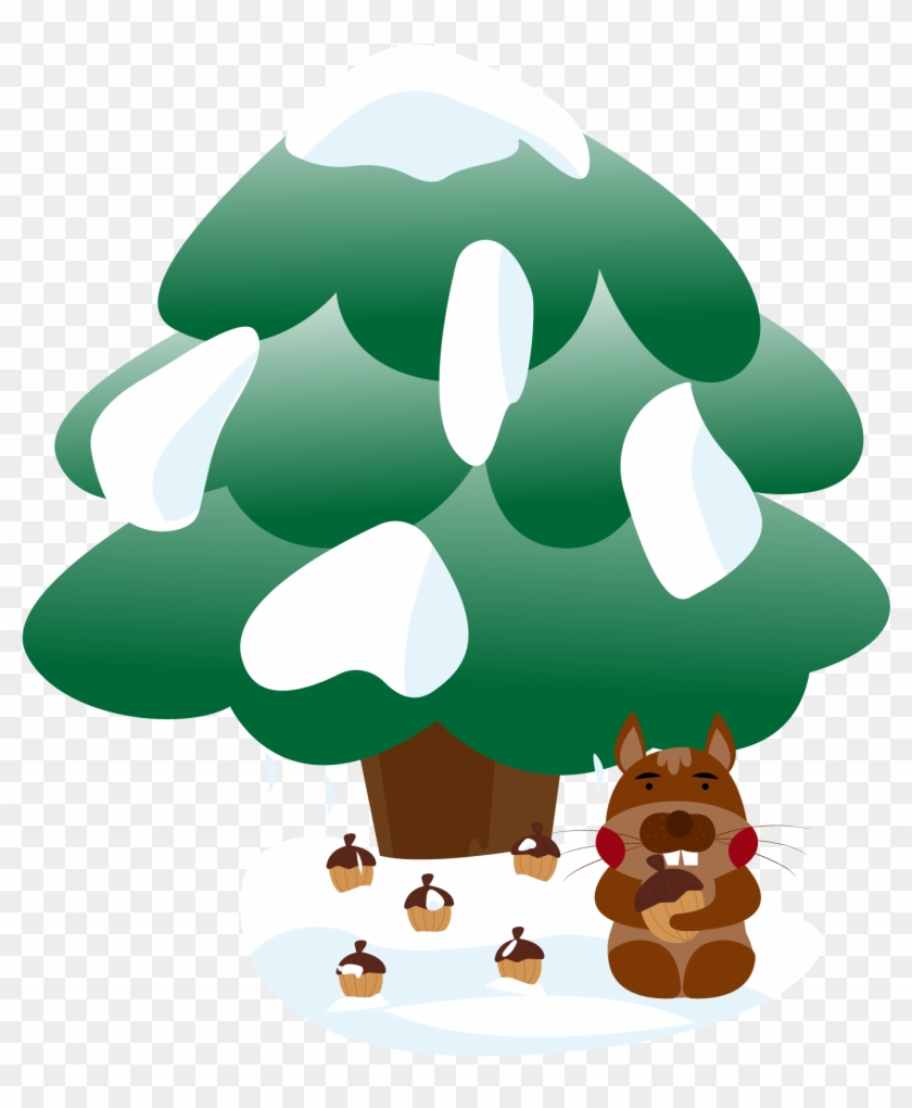 Snow Pine Winter Cone Png And Vector Image - Illustration #1613954