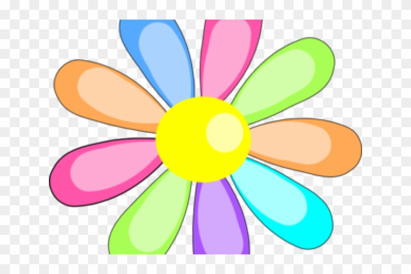 Easter Flower Clipart Rainbow Flower - Clip Art #1614277