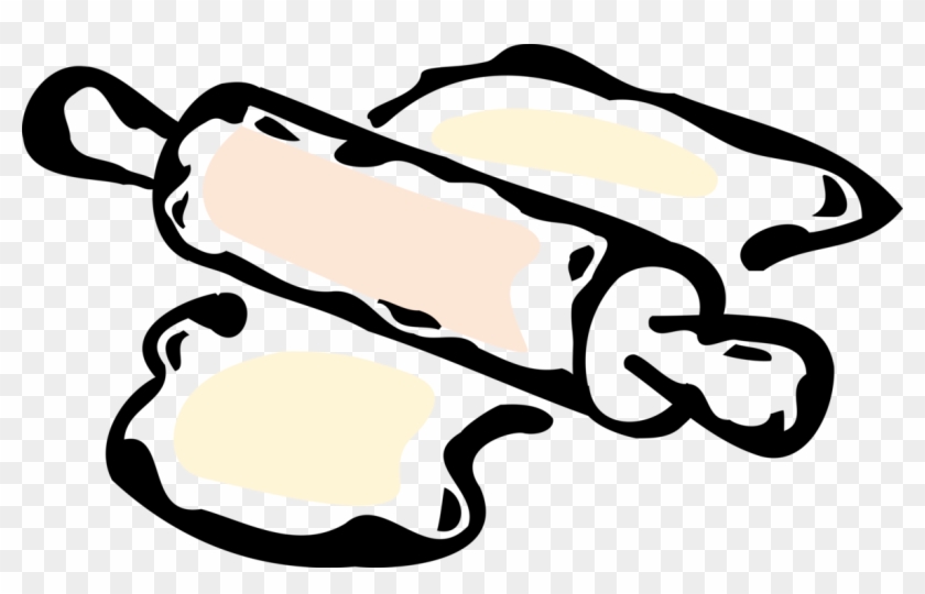 Rolling Pin Royalty Free Vector Clip Art Illustration - Rolling Pin Royalty Free Vector Clip Art Illustration #1614519