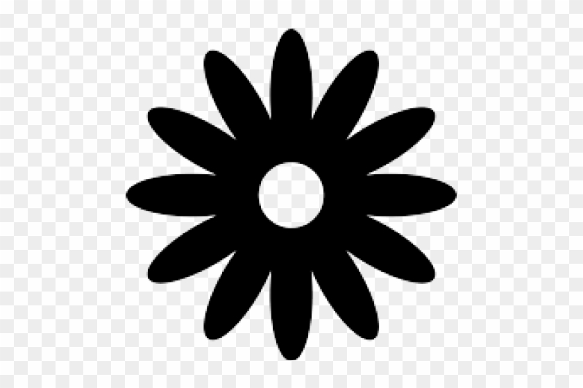Silhouettes Clipart Flower - Flor De 10 Petalos Vector #1615691