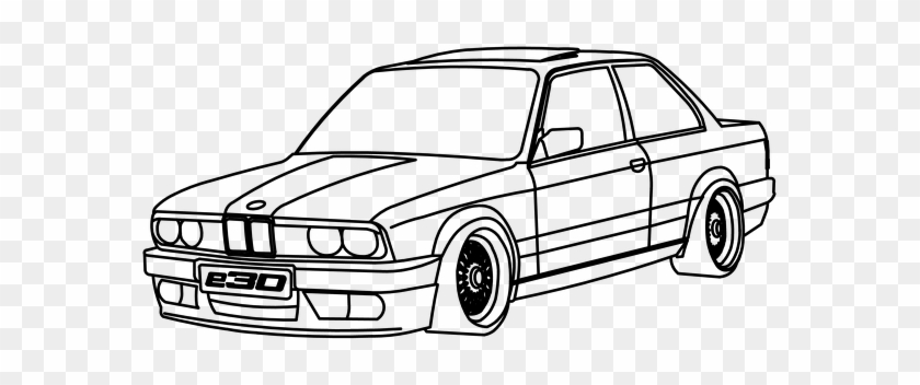 Drawn Bmw Outline - Bmw E30 Line Drawing #1617242