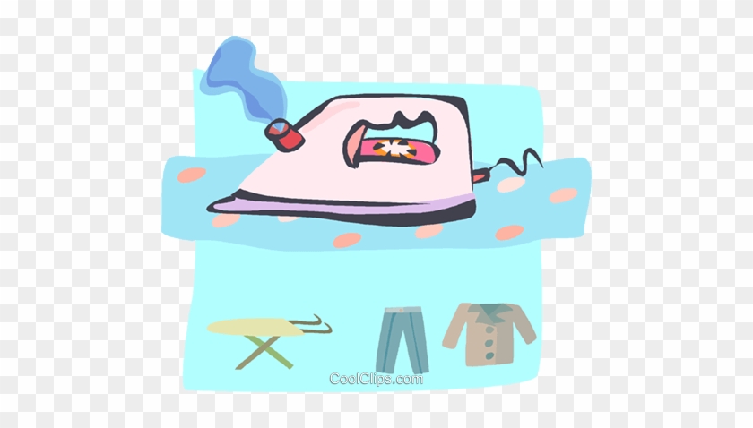 Irons Ironing Royalty Free Vector Clip Art Illustration - Cartoon #1618180