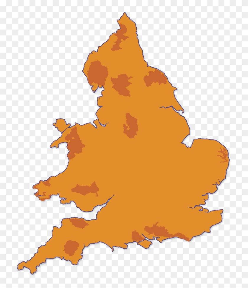 England & Wales - Mourne Mountains On A Uk Map #1620236