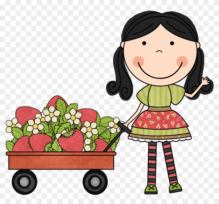 Ch - B *✿* - Menina Com Morango Desenho #1621973