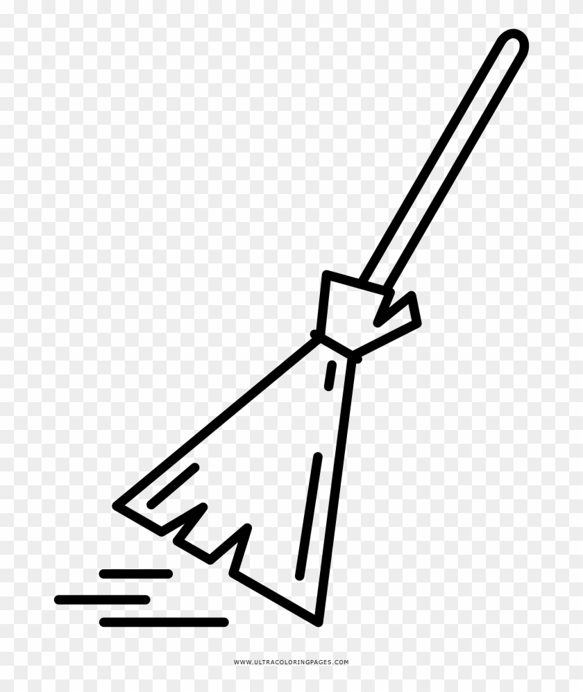 Broom Coloring Page - Line Art #1623238