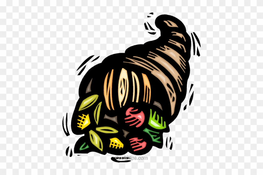 Cornucopia Royalty Free Vector Clip Art Illustration - Ukulele Thanksgiving #1623377