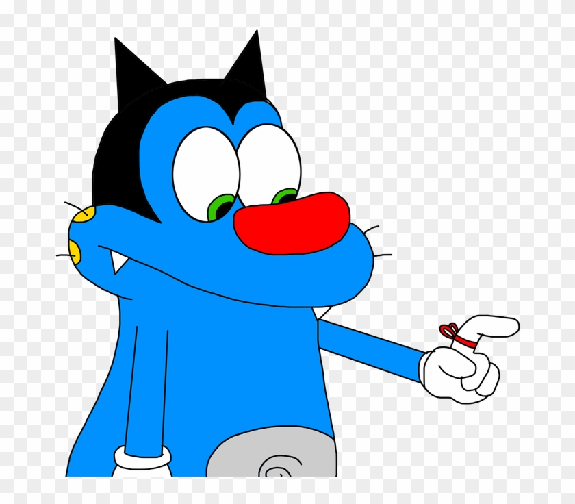 Oggy With A String On His Finger By Mega Shonen One - Oggy And The Cockroaches Cat #1623994