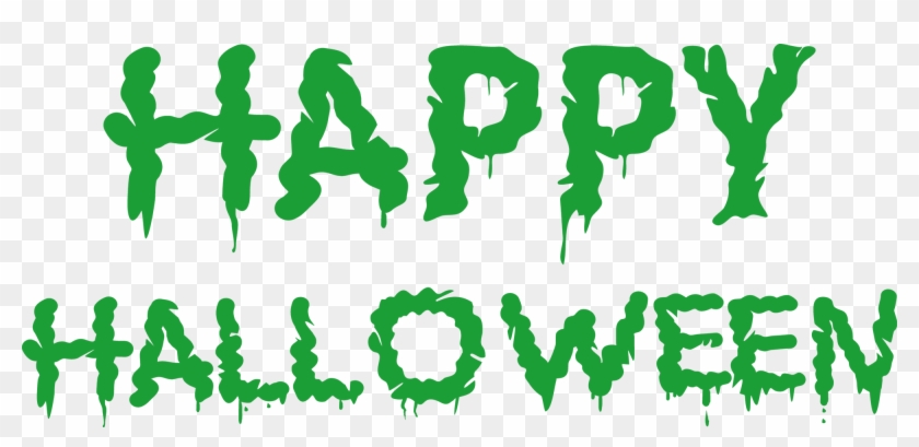Green Happy Halloween Text - Illustration #1624655