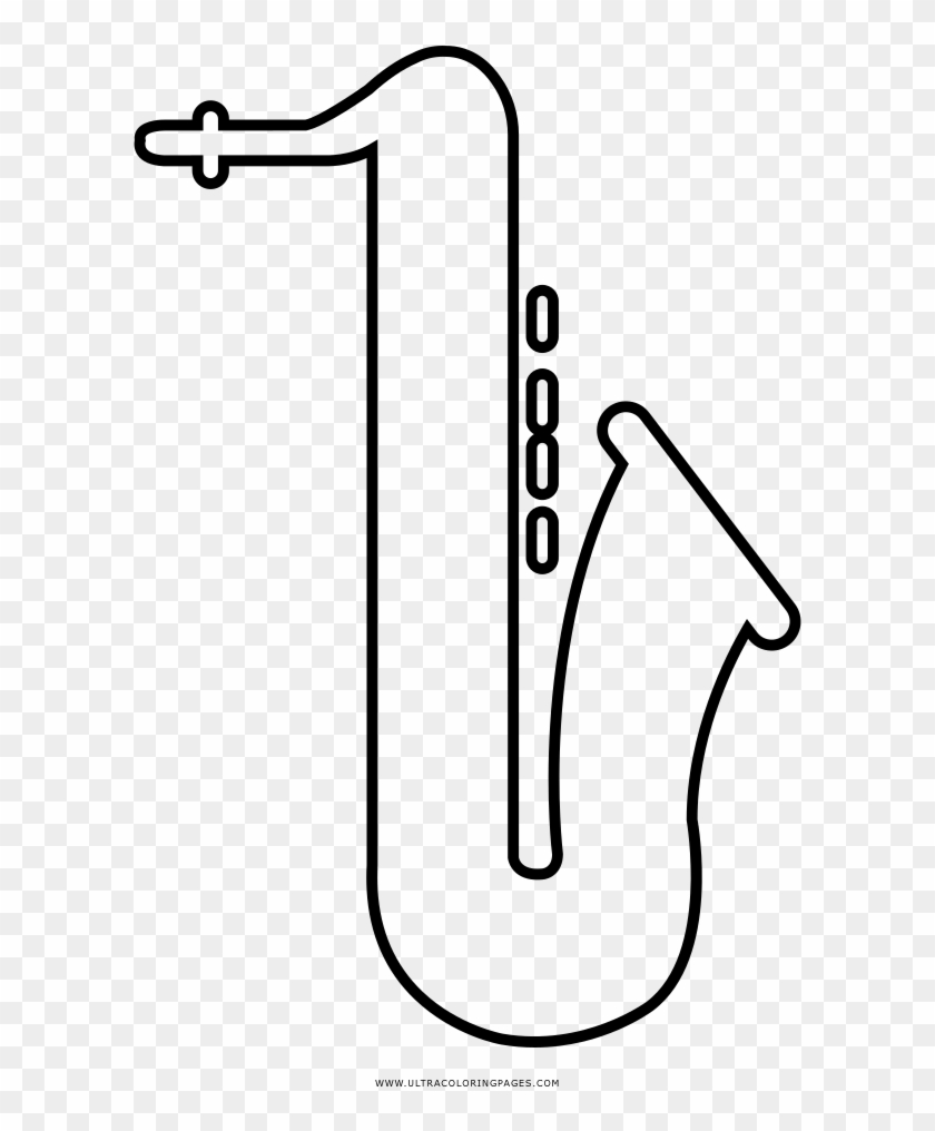 Saxophone Coloring Page - Saxophone Coloring Page #1625100
