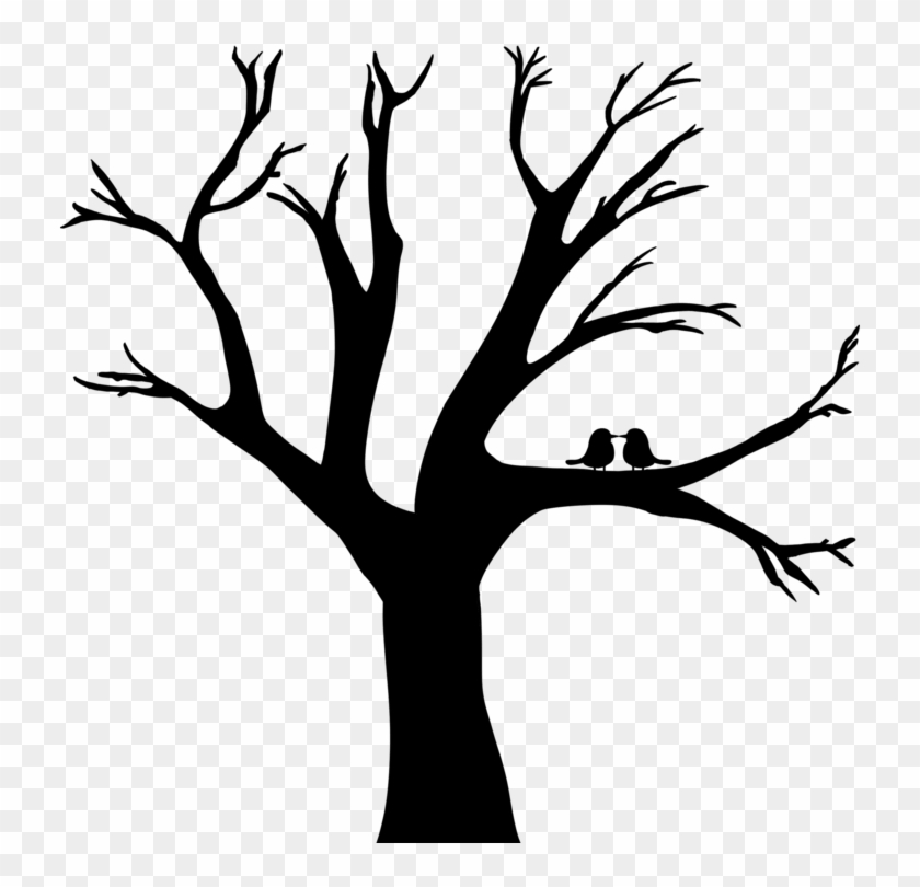 Love Birds In A Tree - Silhouette #1625958
