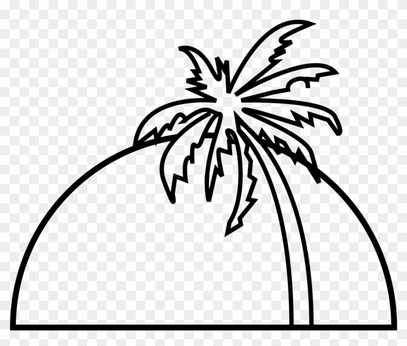 Palm Tree Sunset - Tennis Ball Outline #1626239
