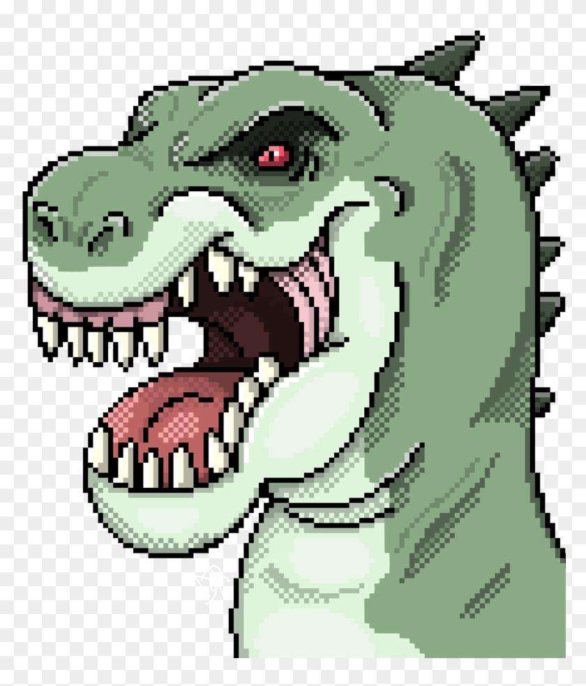 Pixelated T-rex By Distortedred0 - Cartoon #1626515