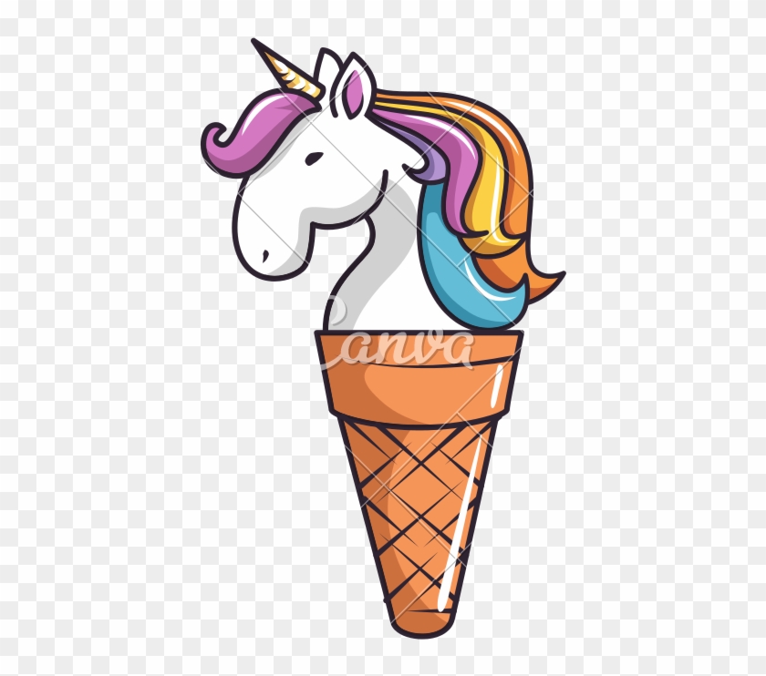 Unicorn Ice Cream Cartoon - Mobile Phone #1626760