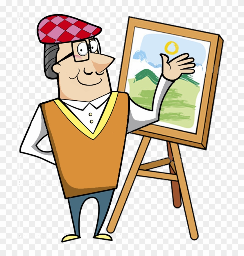 Drawing Clipart Easel Drawing - Desenho De Tela Com Pincel #1626862