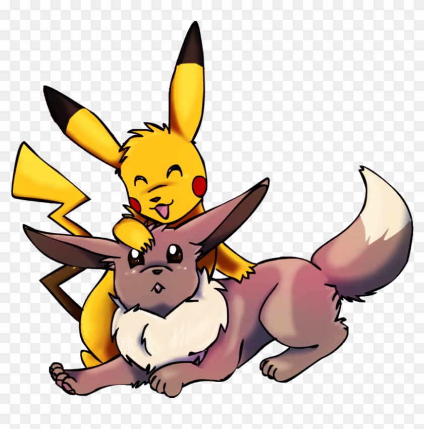 Drawn Pikachu Eevee - Eevee Love Pokemon Pikachu #1627341