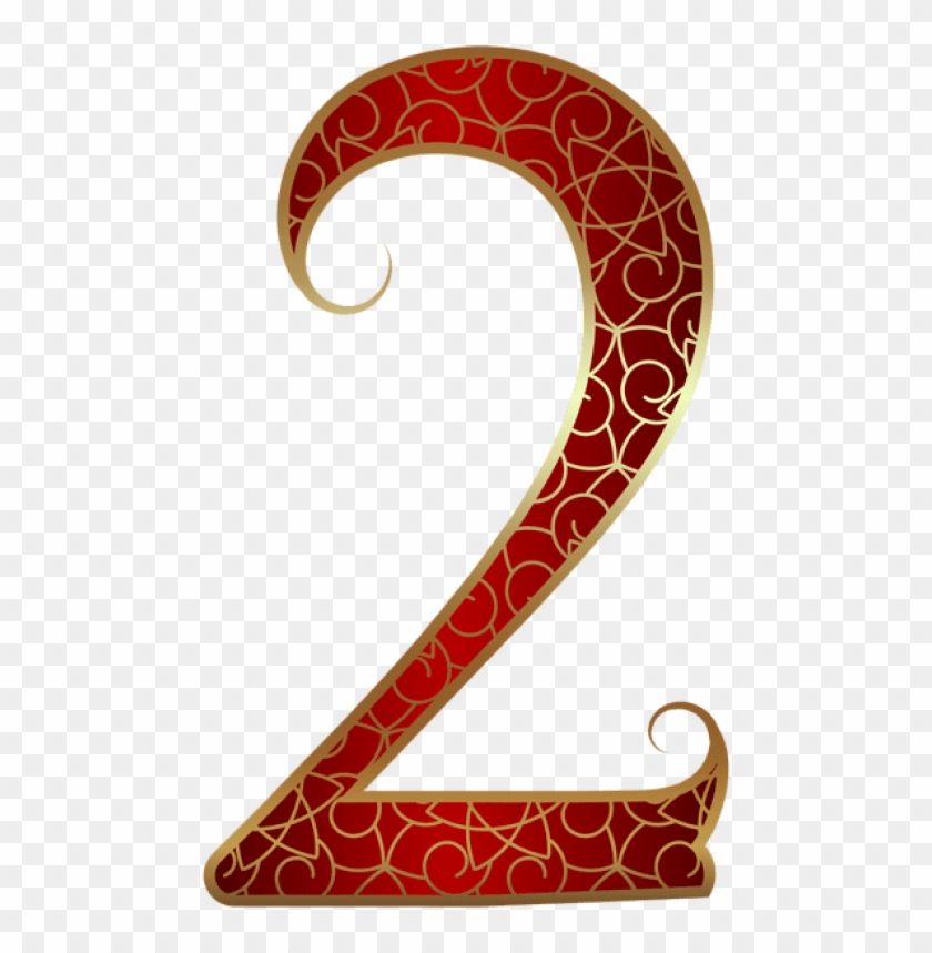 Free Png Download Gold Red Number Two Clipart Png Photo - Gold Red Numbers #1627995