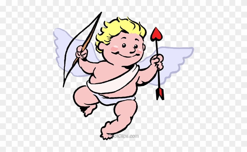 Cupid With Bow And Arrow Royalty Free Vector Clip Art - Cupid Clip Art #1628051