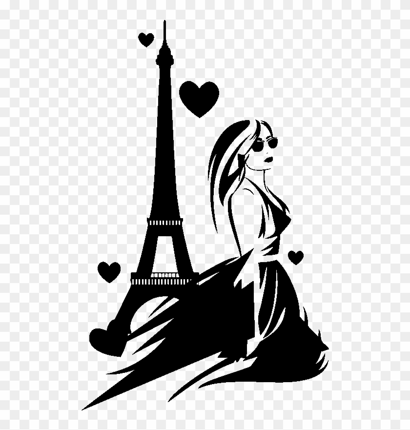 Sticker Paris Et L Amoureuse Ambiance Sticker Kc7289 - Vector Graphics #1628846
