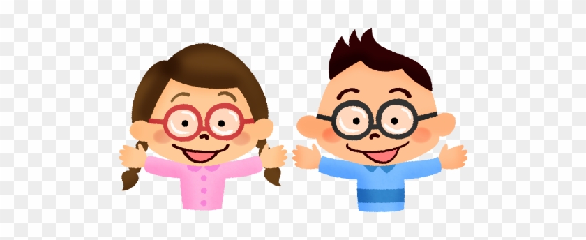 Niños Sonrientes Con Gafas - ケーキ 食べ てる イラスト #1629626