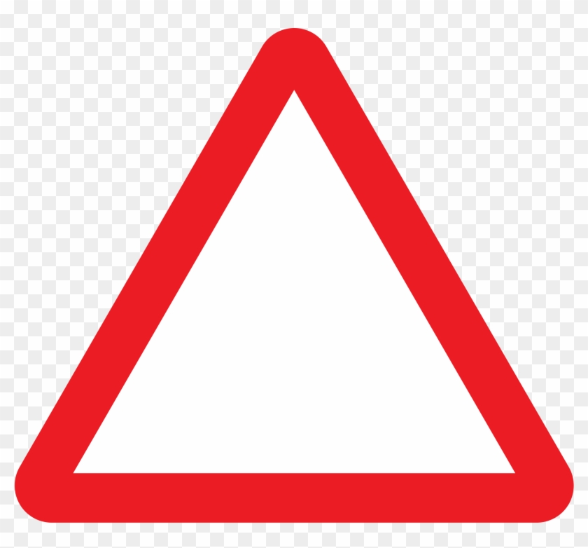 Open - Blank Triangle Road Sign #252749