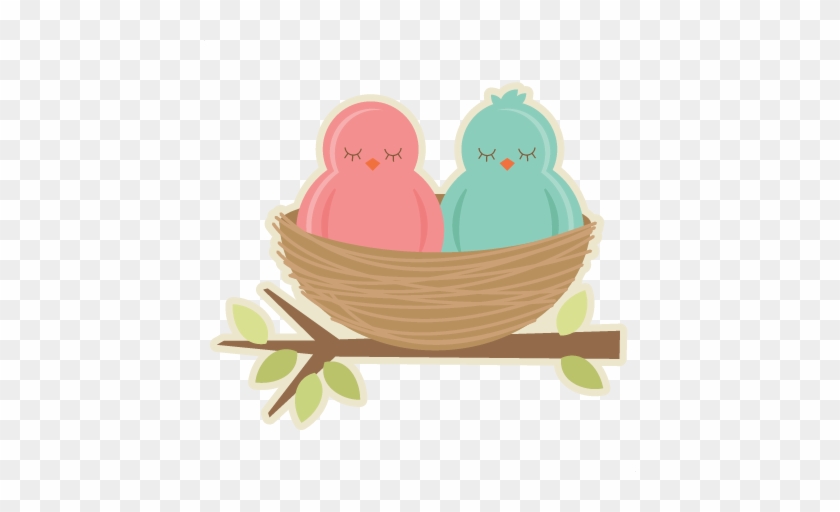 Birds In Nest Svg Cutting Files For Scrapbooking Birds - Bird In Nest Clipart Png #253106