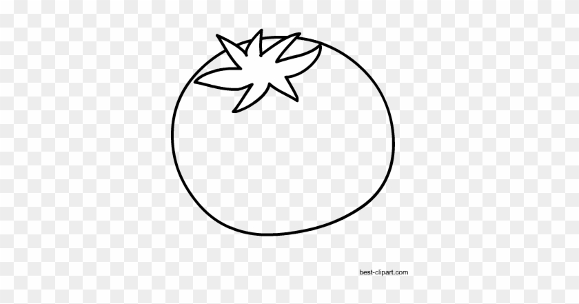Black And White Tomato Outline Clip Art - Black #253367