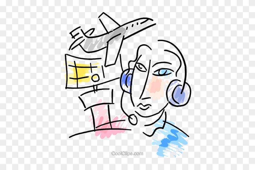 Air Traffic Control Royalty Free Vector Clip Art Illustration - Air Traffic Control Royalty Free Vector Clip Art Illustration #1630591
