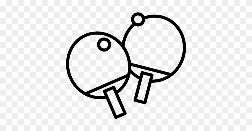 Ping Pong Rackets Vector - Table Tennis Drawing Png #1630614