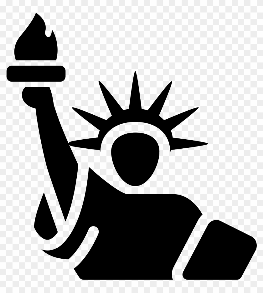 Computer Icons Black White Statue Of Liberty - Transparent Statue Of Liberty Icon #1630851