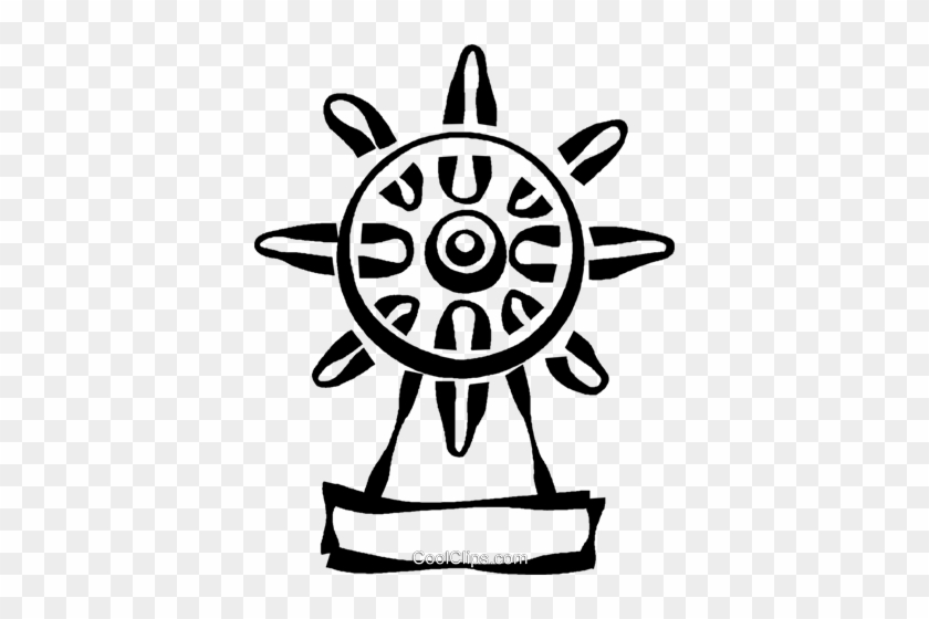 Ship's Helm Royalty Free Vector Clip Art Illustration - Turbine Dessin #1631311