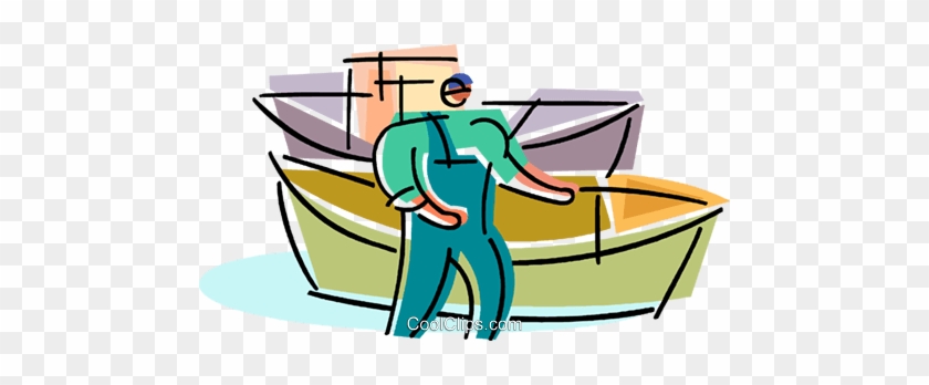 Commercial Fishing Royalty Free Vector Clip Art Illustration - Commercial Fishing Royalty Free Vector Clip Art Illustration #1632002