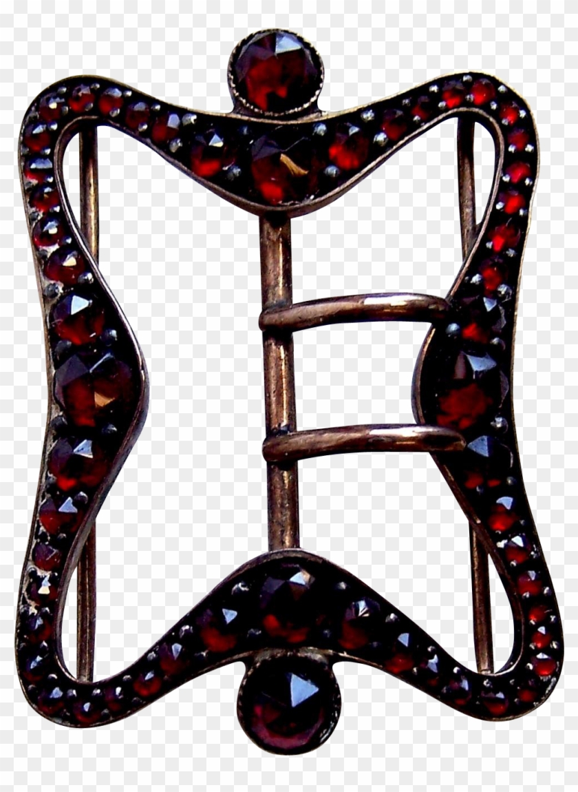 Victorian Bohemian Garnet Belt Buckle Dress Buckle - Shelf #1632345