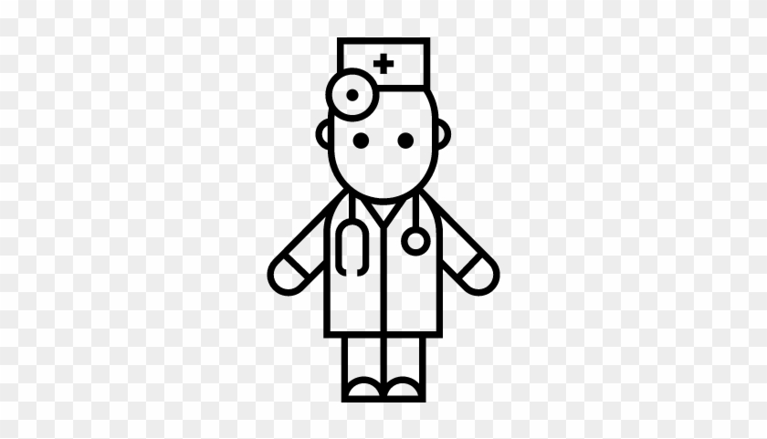 Doctor With Stethoscope Vector - Body Guard Drawing #1633143