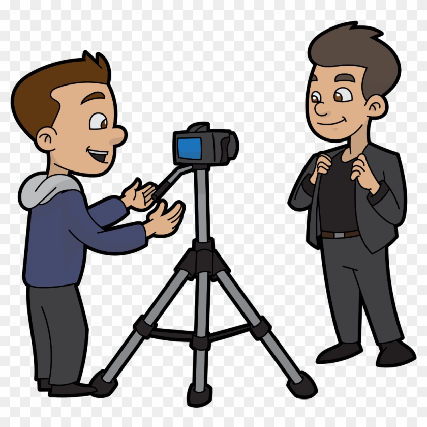 Cartoon Cameraman Directing A Marketing Video - Cartoon #1633389