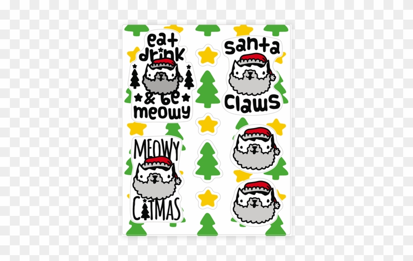 Meowy Catmas Sticker/decal Sheet - Meowy Catmas Sticker/decal Sheet #1633592