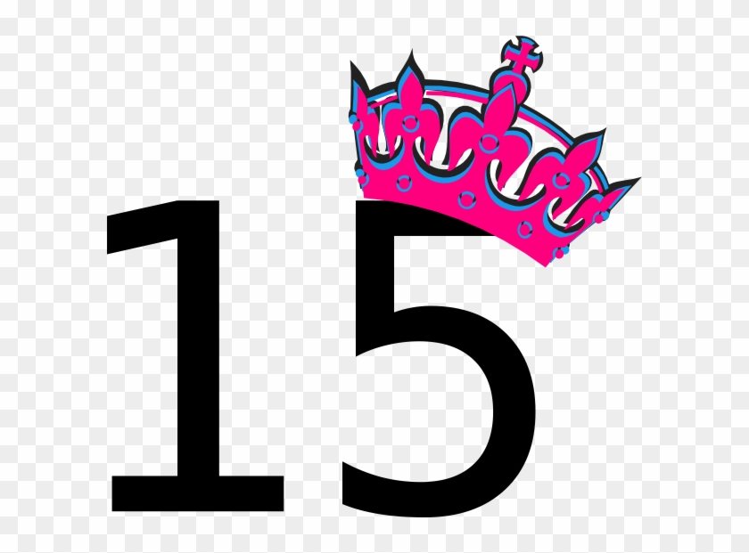 Clip Art Free Download Pink Tilted Tiara And Clip Art - Happy Birthday 15 Png #1633664