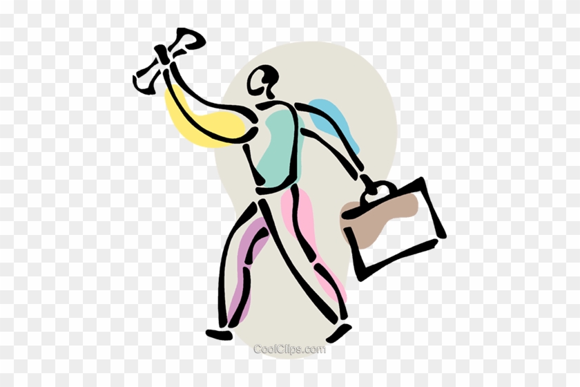 Man With Briefcase And Diploma Royalty Free Vector - Man With Briefcase And Diploma Royalty Free Vector #1633974