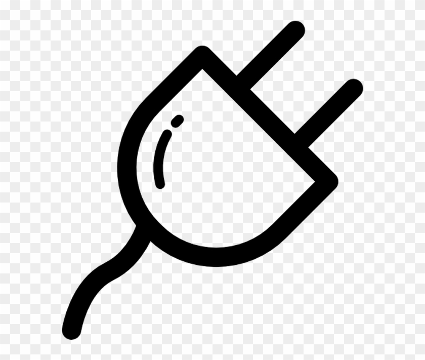 Electrical Plug Outline With Cord Free Vector Icons - Icon Electric Plug Png #1635112