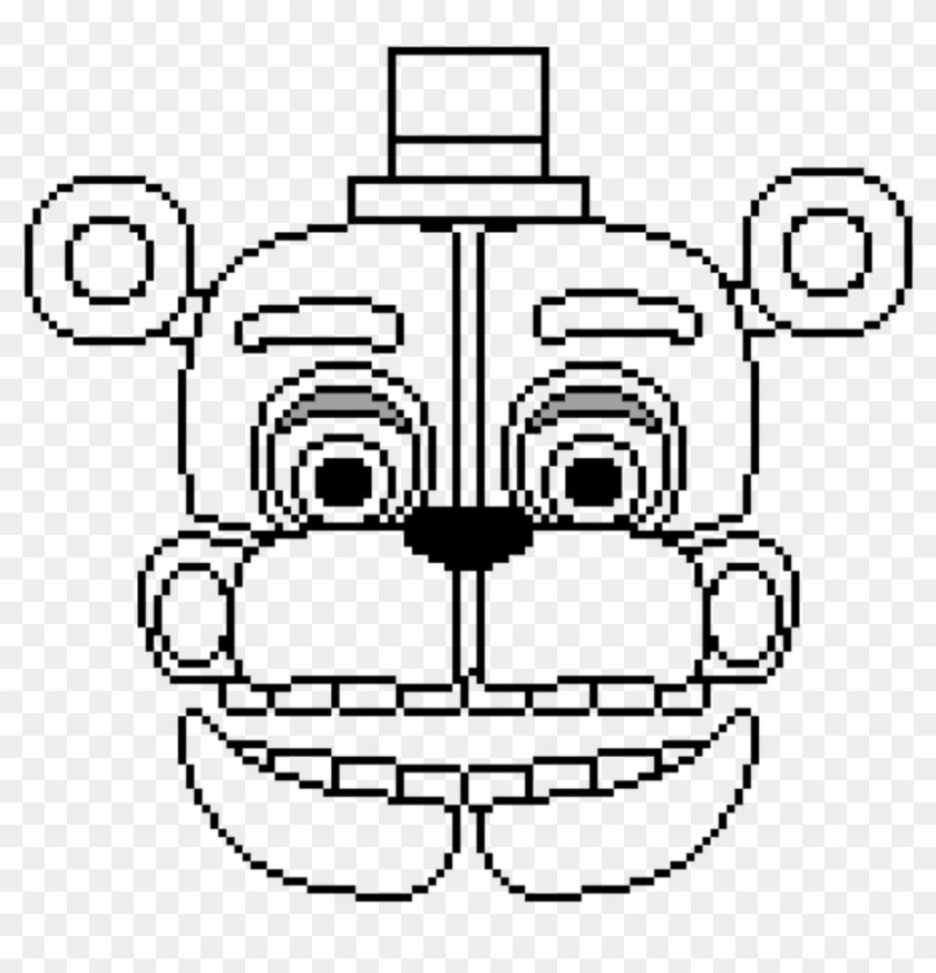 Funtime Freddy Head Sprite By Skyzombie5 - Pixel Art Fnaf Funtime Freddy #1636200