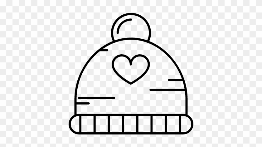 Winter Hat With Heart Vector - Clothing #1641012