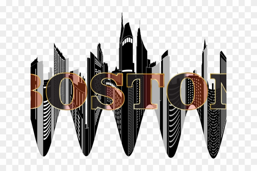 Typography Clipart Boston Skyline - Graphic Design #1644675