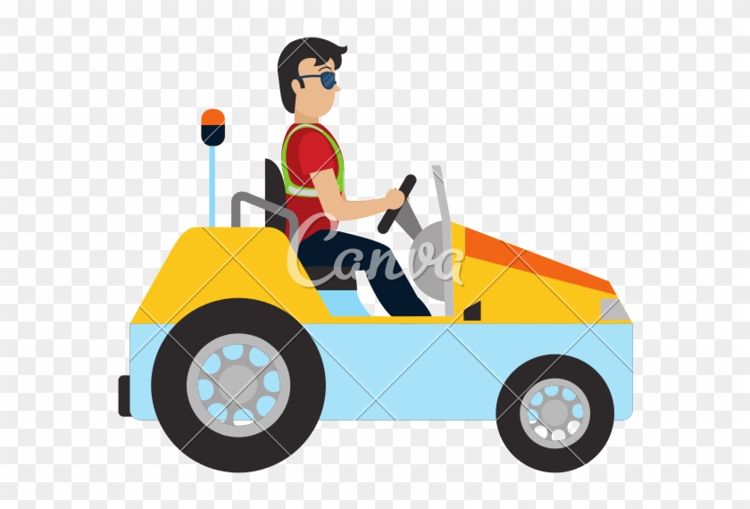 Man With Luggage Towing Vehicle Service - Cartoon #1644755