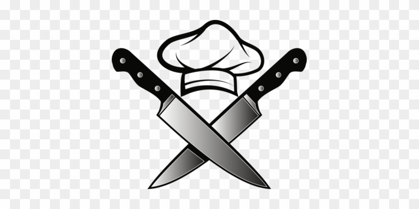 Chef's Knife Kitchen Knives - Chef Hat And Knife #1644815