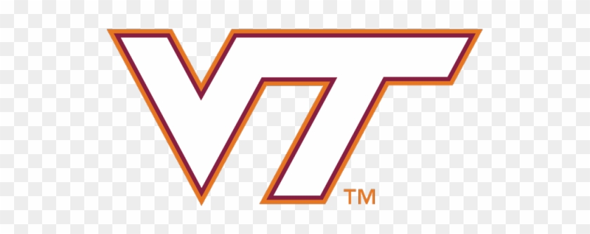 Athletics Vt Logo White With Orange-maroon Outline - Virginia Polytechnic Institute And State University #1647207