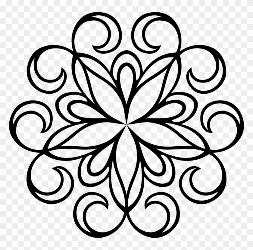 Floral Design Motif Drawing Art Arabesque - Clipart Abstract Flower Png #1648182