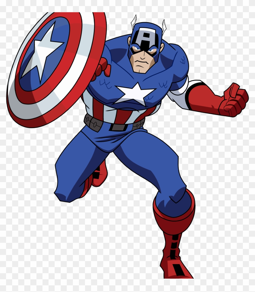 Hulk Clipart Captain America - Captain America Avengers Cartoon #1649166