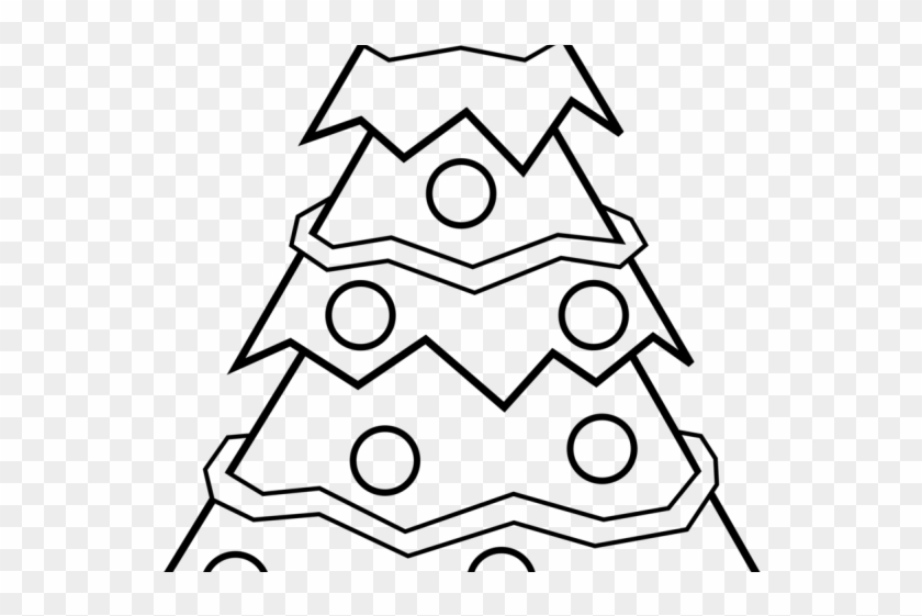 Christmas Tree Clipart Line - Santa Claus Tree Drawing #1649379
